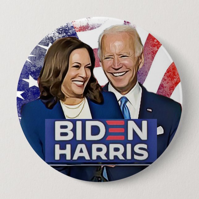 Biden och Harris 2020 Presidentval Knapp (Framsida)