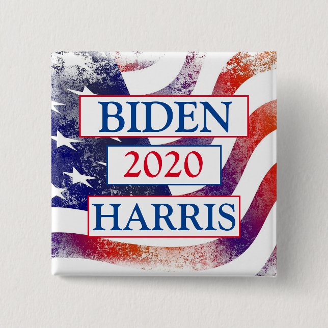 Biden och Harris 2020 Val Amerikanska Flagga Knapp (Framsida)