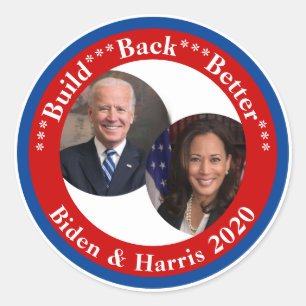 Biden och Harris - Bygg tillbaka bättre 2020 Runt Klistermärke