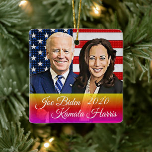 Biden och Harris Keepsaké Souvenir 2020 Julgransprydnad Keramik