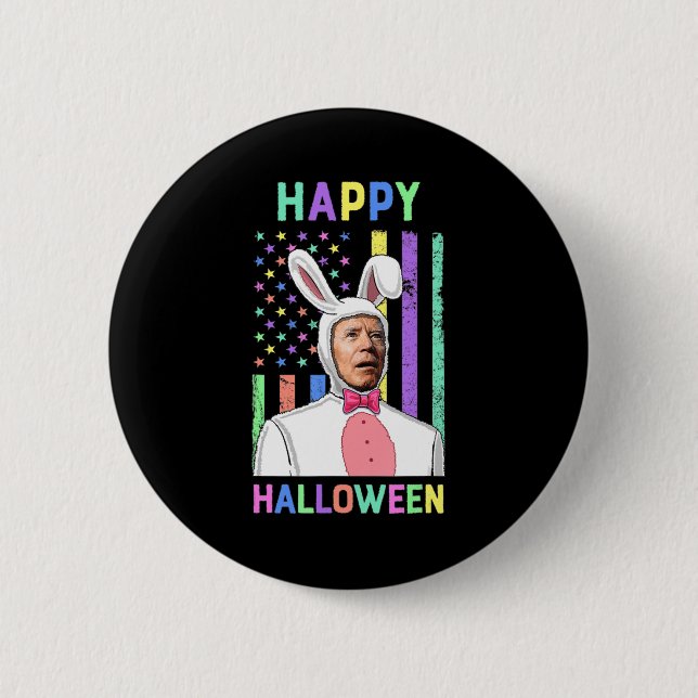 Biden Påsk Happy halloween Bunny Joe Påsk Flagga Knapp (Framsida)