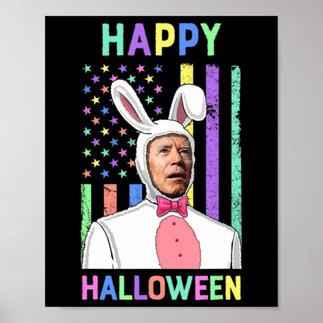 Biden Påsk Happy halloween Bunny Joe Påsk Flagga Poster (Framsidan)