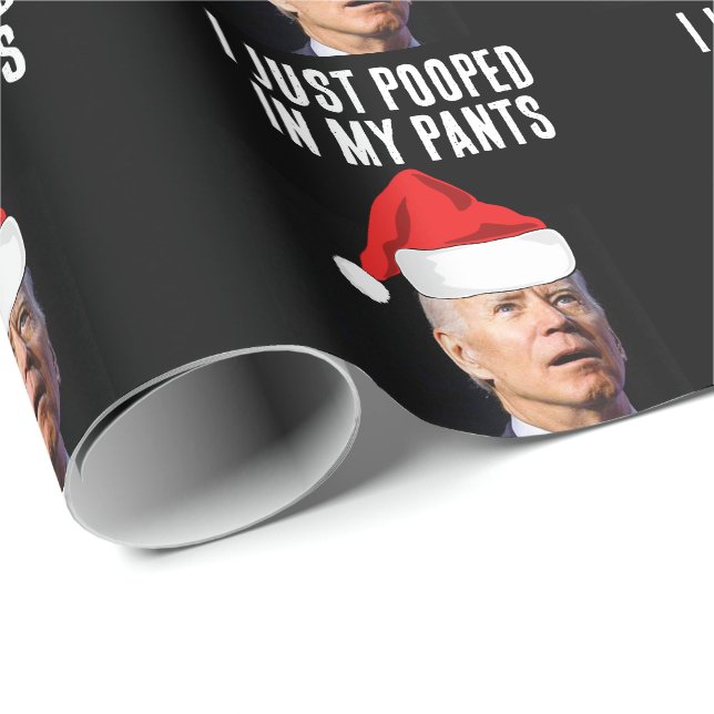 BIDEN POOPED IN BYXOR CHRISTMAS Wrapping Papper Presentpapper (Rullad Hörn)