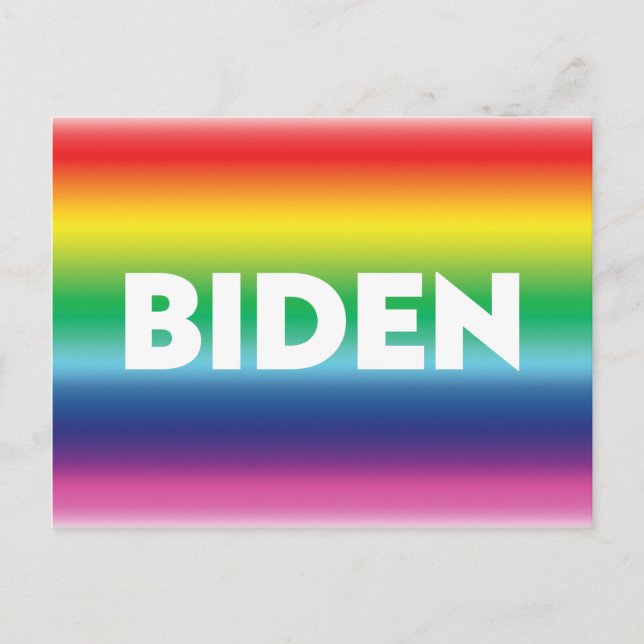 "Biden" Pride lgbtq lgbt rainbow färg Vykort (Framsida)