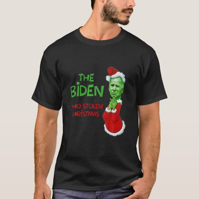 Biden som lagrar julklapp t shirt (Framsida)