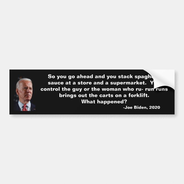 Biden Spaghetti Quote Bildekal (Framsidan)