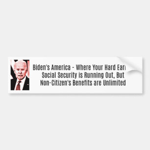 Biden - Stöd till icke-medborgare men inte amerika Bildekal