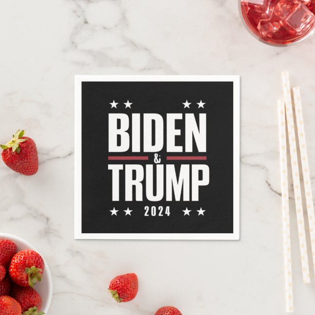 Biden Trump 2024 Lustigt val Presidentens VP Pappersservett (Insitu)