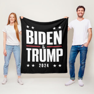 Biden Trump 2024 Roligt Val Presidentiell VP Fleecefilt