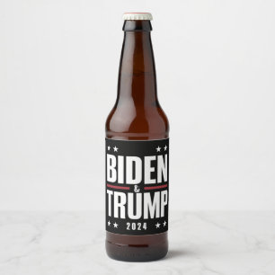 Biden Trump 2024 Roligt Val Presidentiell VP Ölflaska Etikett