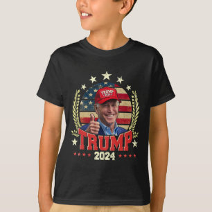 Biden Wearing Trump Red Hat Shirt Funny Trump 2024 T Shirt