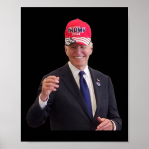 Biden Wears A Trump 2024 Hat Poster