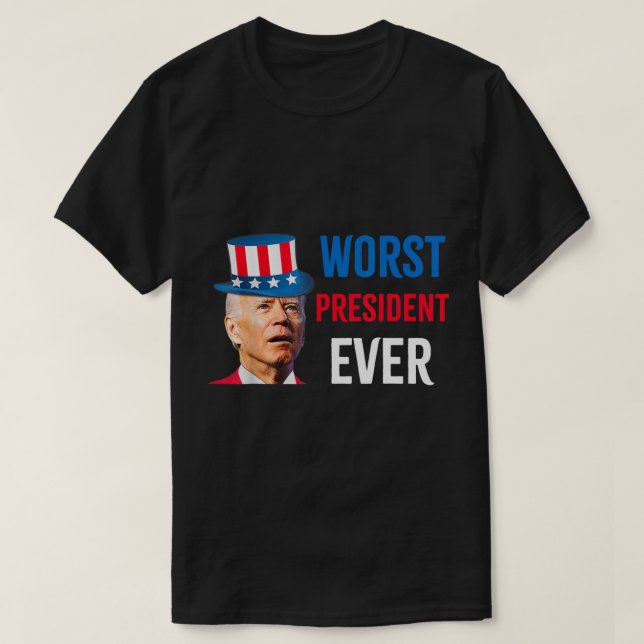 Biden Worst President nånsin Anti Joe Biden.png T Shirt (Design framsida)