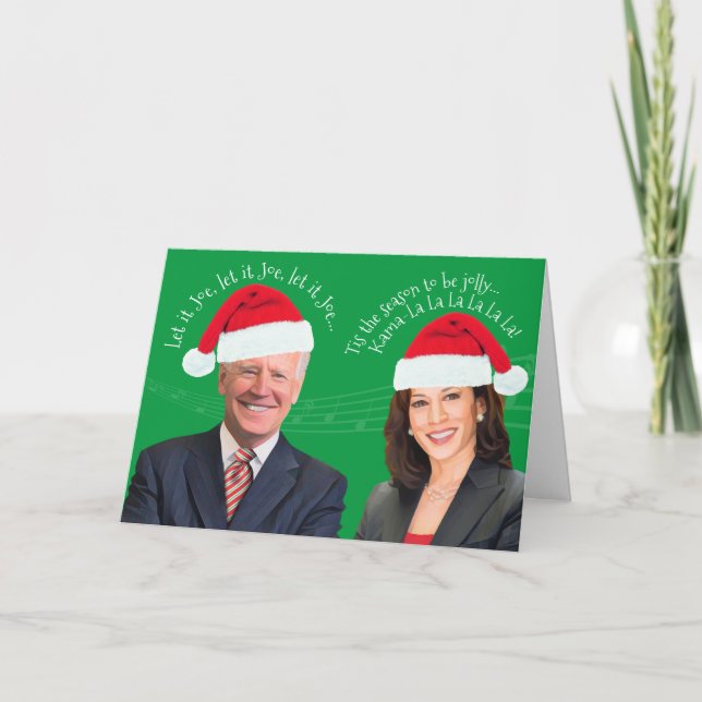 BidenHarris Hölsånger- Låt det Joe Kamala-la-la Helgkort (Framsida)