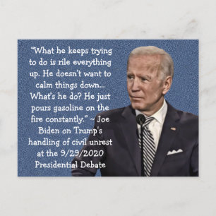 Bidens citat: "Trump in the Sept 29th Debate" Vykort
