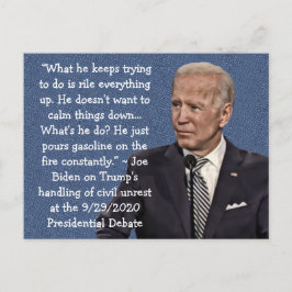 Bidens citat: "Trump in the Sept 29th Debate" Vykort