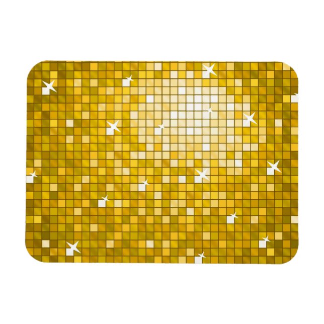 Bidragsmagnet Disco Tiles "Guld" Magnet (Horisontell)