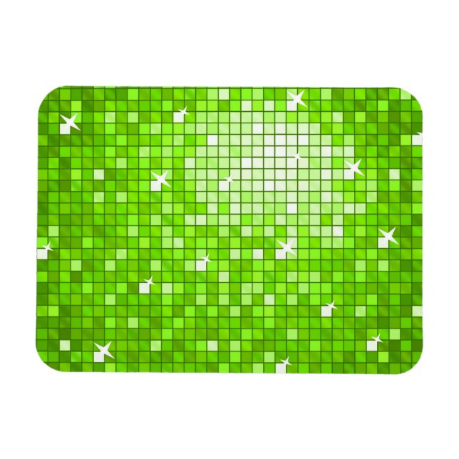 Bidragsmagnet för Disco Tiles Grönt Magnet (Horisontell)