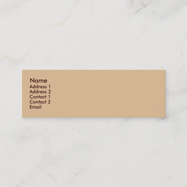 Biege Mini Visitkort (Framsida)