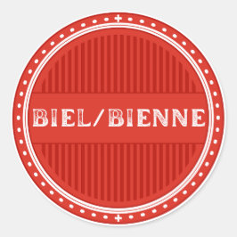 Biel/Bienne City Pride Emblem – Swiss Identity Runt Klistermärke