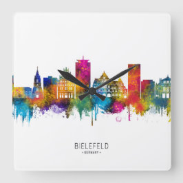Bielefeld Tyskland Skyline Fyrkantig Klocka