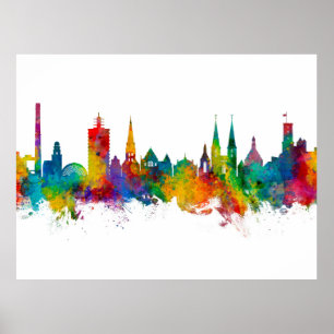 Bielefeld Tyskland Skyline Poster
