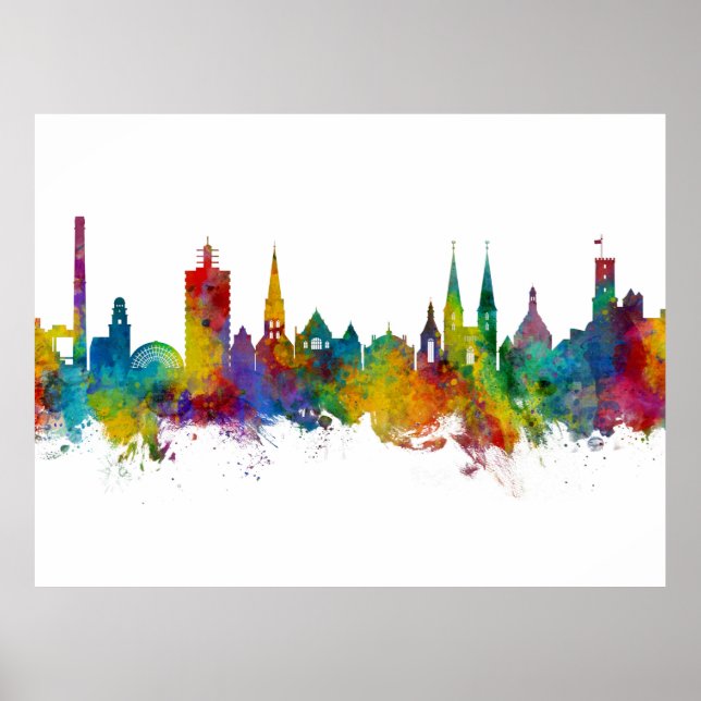 Bielefeld Tyskland Skyline Poster (Framsidan)