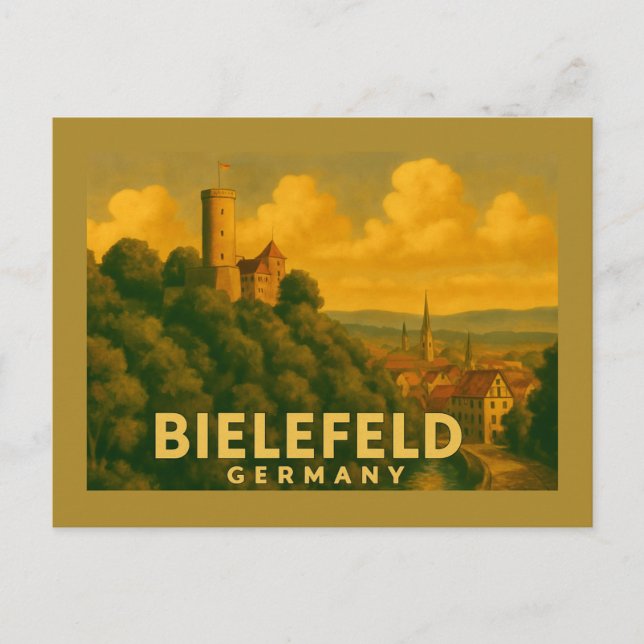 Bielefeld Tyskland Stad Konst Vykort (Framsida)