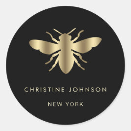 bielogo på svart runt klistermärke