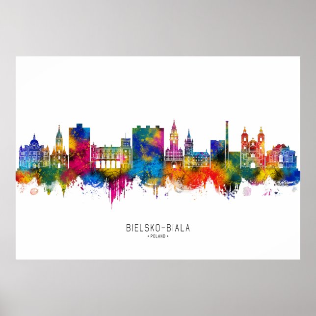 Bielsko-Biala Poland Skyline Poster (Framsidan)