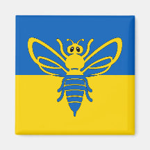 Biene vor der ukrainischen Flagge Magnet