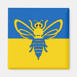 Biene vor der ukrainischen Flagge Magnet