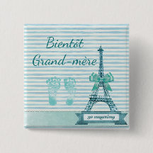 Bientôt Grand-mère Baby Shower Button