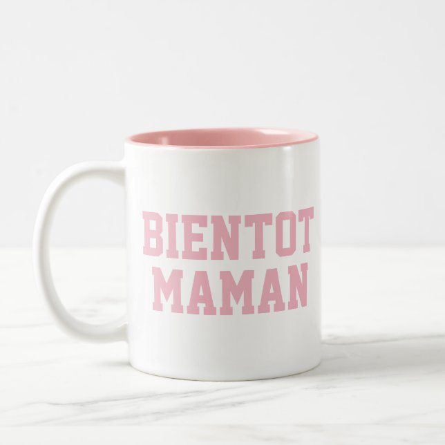 Bientot Maman Mugg | Babyskor Mugg (Vänster)