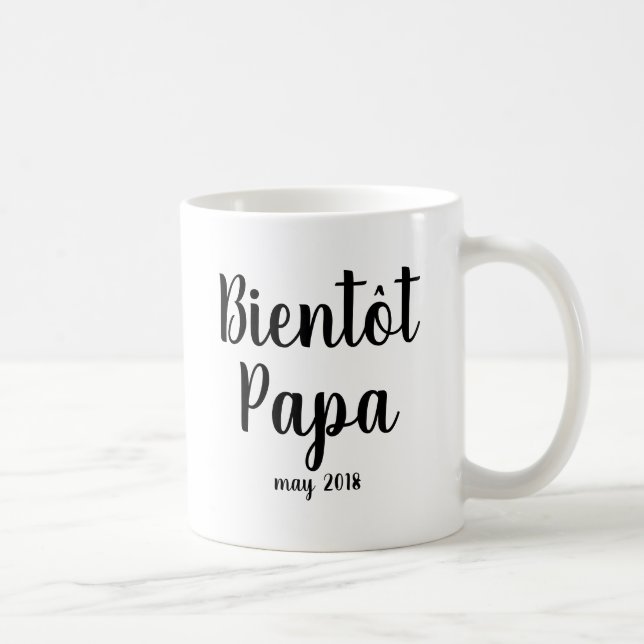 Bientot pappa | Fransk Baby Shower Pappa Mugg (Höger)