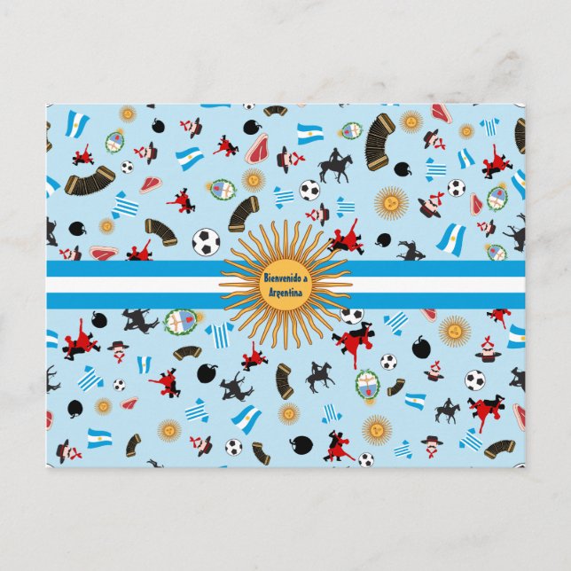 Bienvenido a Argentina- berömd artiklar av Argenti Vykort (Framsida)