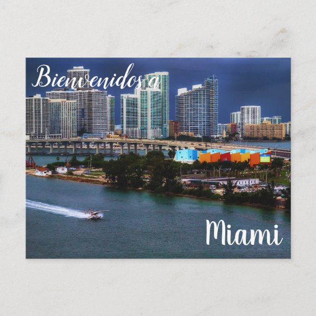 Bienvenidos a Miami Postcard Vykort (Framsida)