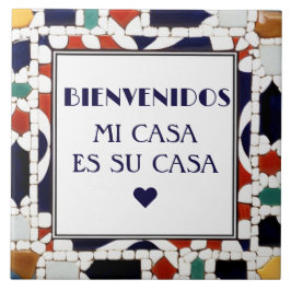 Bienvenidos Mi Casa Es Su Casa Faux Mosaic Welcome Kakelplatta