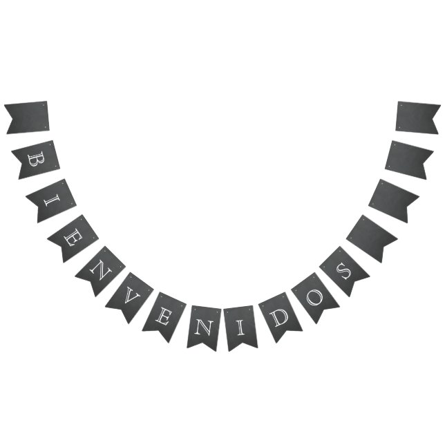 Bienvenidos - svart tavladesignbaner vimplar (Alla)