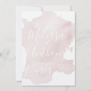 Bienvenue Frankrike Watercolor Destination Wedding Inbjudningar