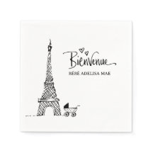 Bienvenue Paris Doodle Sketch Baby Shower
