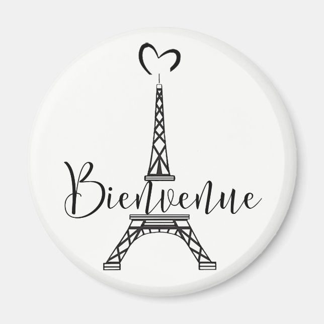 "Bienvenue" (Välkommen i Fransk) Magnet (Framsidan)