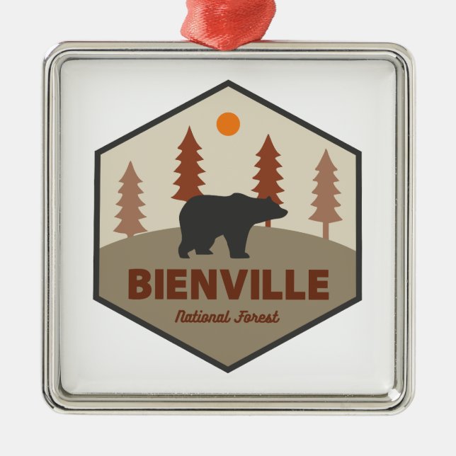 Bienville National Forest Bear Julgransprydnad Metall (Framsidan)