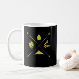 Bier brauen Wasser Hopfen und Malz Kaffemugg