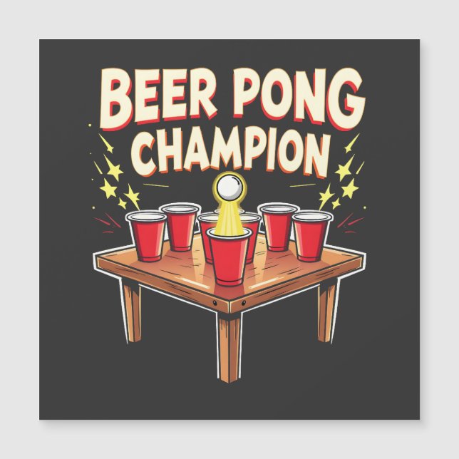 Bier Pong Mästare Ping Pong Drickande (Framsida)