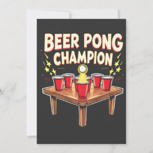 Bier Pong Mästare Ping Pong Drickande Inbjudningar