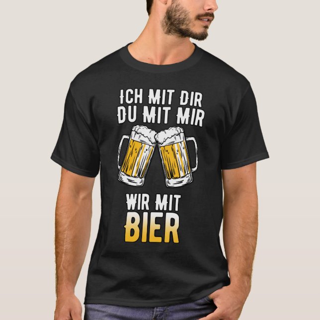 Bier Spruch Saufen Alkohol Betrinken Biertrinker T Shirt (Framsida)