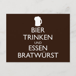 BIER TRINKEN UND ESSEN BRATWURST Okroberfest Vykort