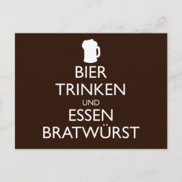 BIER TRINKEN UND ESSEN BRATWURST Okroberfest Vykort