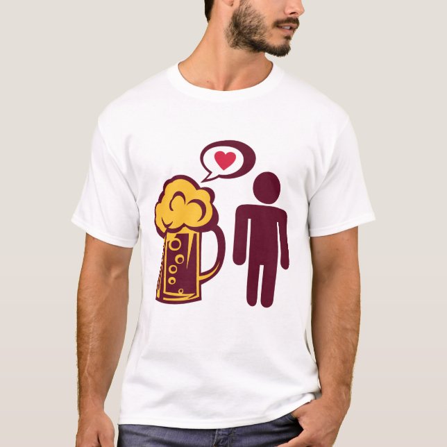 biere alcool aime love personnage boire t shirt (Framsida)
